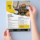 Reisbureau Flyer Yellow Sjabloon (Hand)