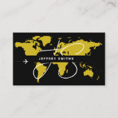 Reisbureau Guided Tours mosterd zwart Visitekaartje (Voorkant)