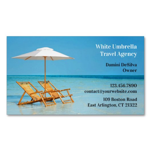 Reisbureau Magnetisch Visitekaartje (Voorkant)