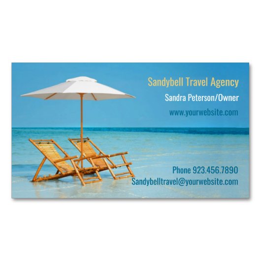 Reisbureau Magnetisch Visitekaartje (Voorkant)