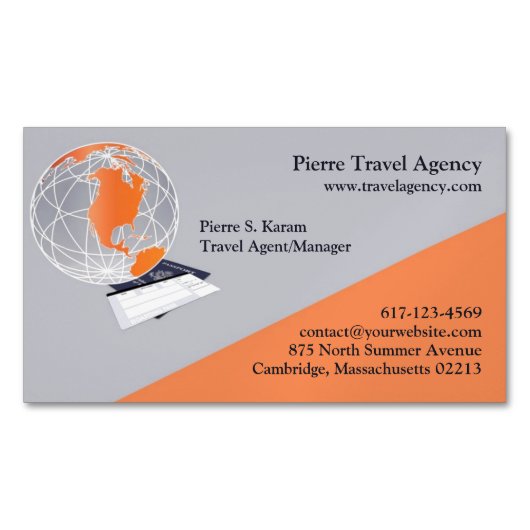 Reisbureau Magnetisch Visitekaartje (Voorkant)