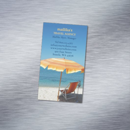 Reisbureau Magnetisch Visitekaartje (Voorbeeld)