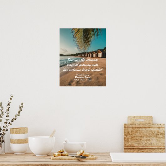 Reisbureau Marketing en Adverteren Tropical Poster (Keuken)