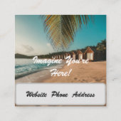 Reisbureau Marketing en Adverteren Tropical Vierkante Visitekaartje (Achterkant)