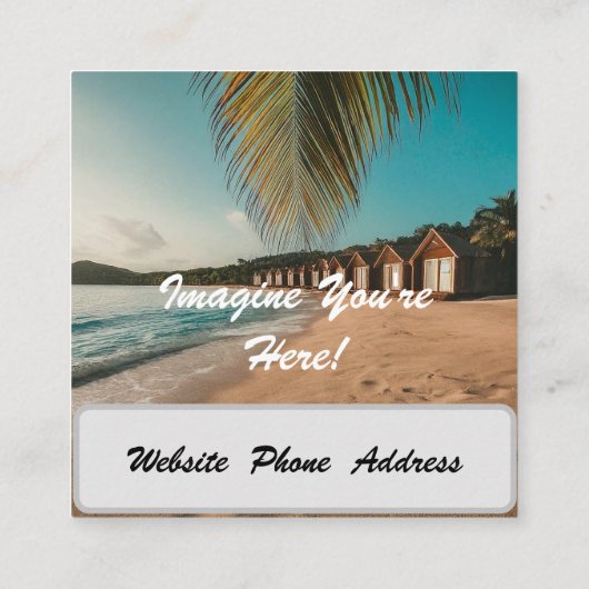 Reisbureau Marketing en Adverteren Tropical Vierkante Visitekaartje (Achterkant)