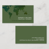 Reisbureau Modern grijsgroen Visitekaartje (Voorkant / Achterkant)