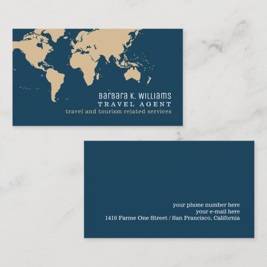 Reisbureau Modern Visitekaartje (Voorkant / Achterkant)