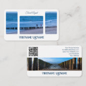 Reisbureau oceaanbrekers strand kust QR-Code Visitekaartje (Voorkant / Achterkant)