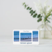 Reisbureau oceaanbrekers strand kust QR-Code Visitekaartje (Staand voorkant)