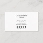 Reisbureau Reisblog Roze Wereldkaart Logo Visitekaartje (Achterkant)