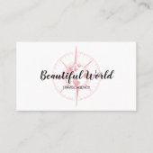 Reisbureau Reisblog Wereldkaart Kompas Visitekaartje (Voorkant)