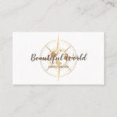 Reisbureau Reisblog Wereldkaart Kompas Visitekaartje (Voorkant)