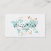 Reisbureau Reisblog Wereldkaart Logo Visitekaartje (Voorkant)