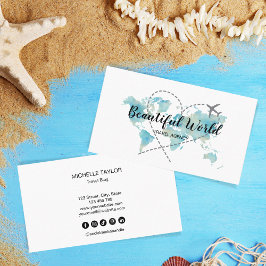 Reisbureau Reisblog Wereldkaart Logo Visitekaartje