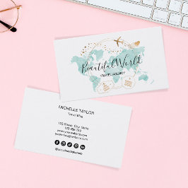 Reisbureau Reisblog Wereldkaart Logo Visitekaartje