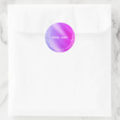 Reisbureau Roze Paarse Glitter Ronde Sticker (Tas)