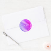 Reisbureau Roze Paarse Glitter Ronde Sticker (Envelop)