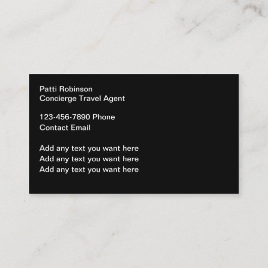 Reisbureau Sunset Hangmat Visitekaartjes (Achterkant)