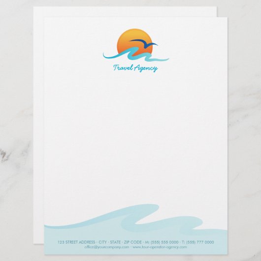 Reisbureau Toerisme Tour Operator briefhead Custom Briefhoofd (Voorkant / Achterkant)