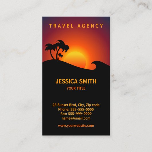 Reisbureau Tropisch visitekaartje (Voorkant)