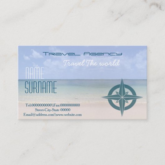 Reisbureau, vakantiehuur ..... visitekaartje (Voorkant)