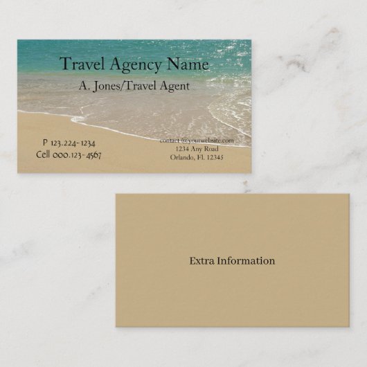 Reisbureau Visitekaartje (Voorkant / Achterkant)