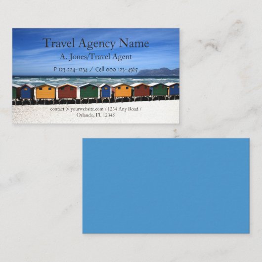 Reisbureau Visitekaartje (Voorkant / Achterkant)