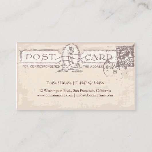 Reisbureau Visitekaartje (Achterkant)