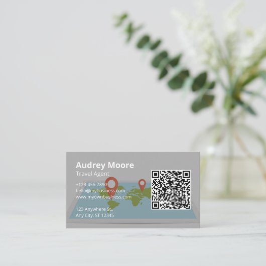  reisbureau visitekaartje (Staand voorkant)