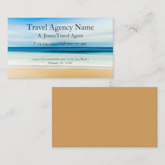 Reisbureau Visitekaartje (Voorkant / Achterkant)