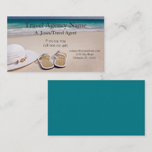 Reisbureau Visitekaartje (Voorkant / Achterkant)