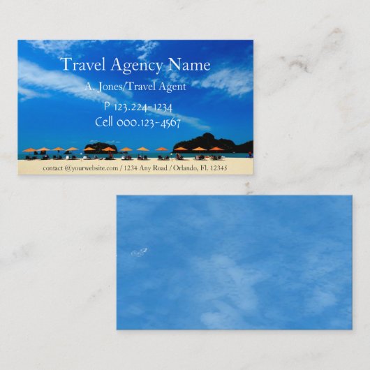 Reisbureau Visitekaartje (Voorkant / Achterkant)