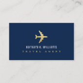Reisbureau Visitekaartje met faux gouden vliegtuig (Voorkant)