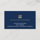 Reisbureau Visitekaartje met faux gouden vliegtuig (Achterkant)