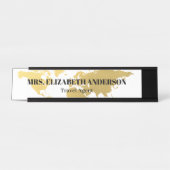 Reisbureau voor goudWereldkaart Bureau Naambordje (Voorkant)