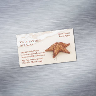 reisbureau voor zeesterren magnetisch visitekaartje