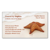 reisbureau voor zeesterren magnetisch visitekaartje (Voorkant)