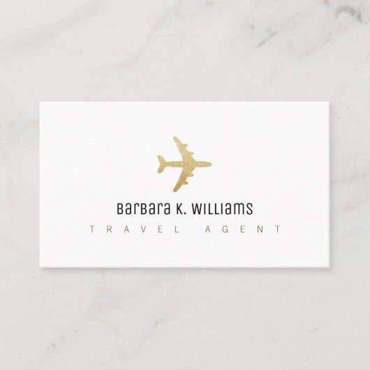 Reisbureau Wit Visitekaartje met een Vliegtuig (Voorkant)