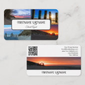 Reisbureau zonsondergang hemel oceaan strand foto' visitekaartje (Voorkant / Achterkant)