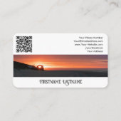 Reisbureau zonsondergang hemel oceaan strand foto' visitekaartje (Achterkant)