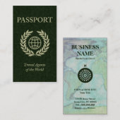reisbureaus van het wereldpaspoort visitekaartje (Voorkant / Achterkant)