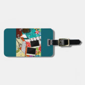 Reiscollage met iconische bezienswaardigheden Vaka Bagagelabel (Voorkant horizontaal)