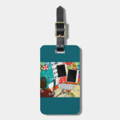 Reiscollage met iconische bezienswaardigheden Vaka Bagagelabel (Voorkant verticaal)