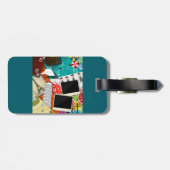 Reiscollage met iconische bezienswaardigheden Vaka Bagagelabel (Achterkant horizontaal)