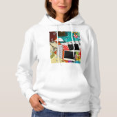 Reiscollage met iconische bezienswaardigheden Vaka Hoodie (Voorkant)