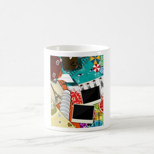 Reiscollage met iconische bezienswaardigheden Vaka Koffiemok (Center)