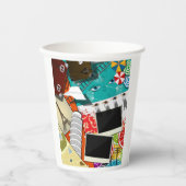 Reiscollage met iconische bezienswaardigheden Vaka Papieren Bekers (Voorkant)