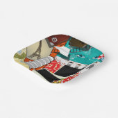 Reiscollage met iconische bezienswaardigheden Vaka Papieren Bordje (Gebogen)