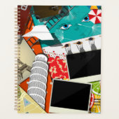 Reiscollage met iconische bezienswaardigheden Vaka Planner (Voorkant)