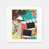 Reiscollage met iconische bezienswaardigheden Vaka Servet (Voorkant)